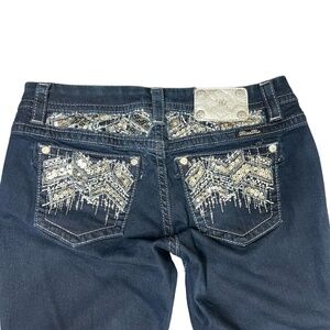 Miss Me Dark Wash Contrast Stitching MidRise Easy Boot JE8236ER Jeans 30